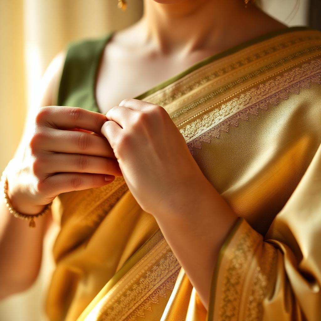 Saree draping craftsmanship detail